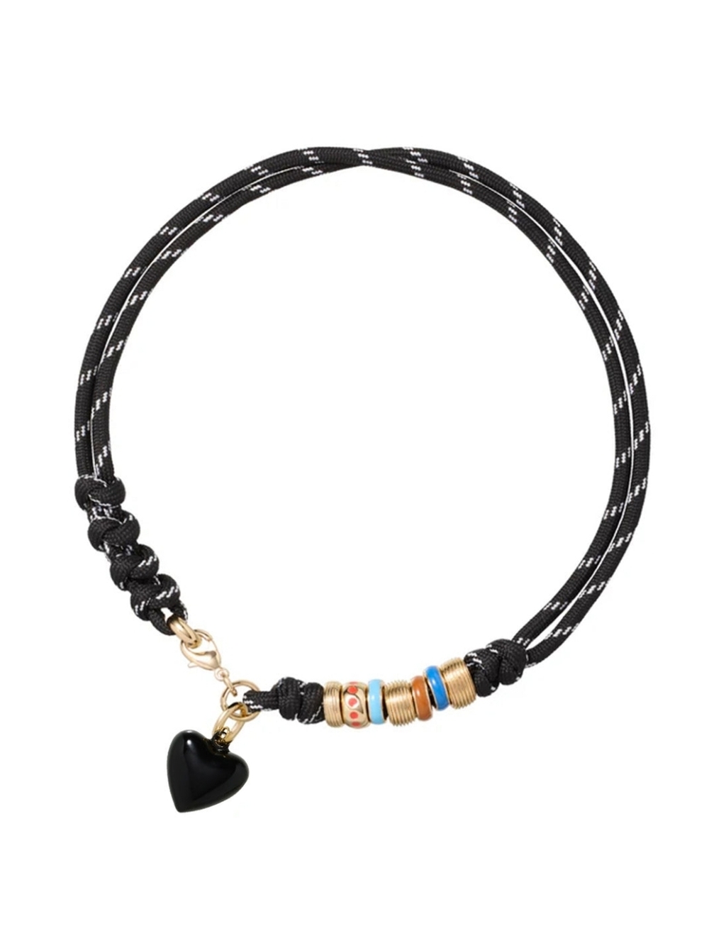 Roxanne Assoulin The Super Size Happy Cord Necklace with black charm